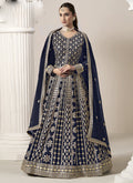 Vegaa Fashion Navy Blue Faux Georgette Embroidered Anarkali Suit