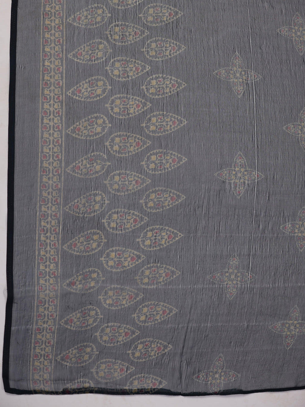 Janasya Pleated Biscuit Slub Teal Ethnic Motifs V-Neck Kurta,Bottom & Dupatta