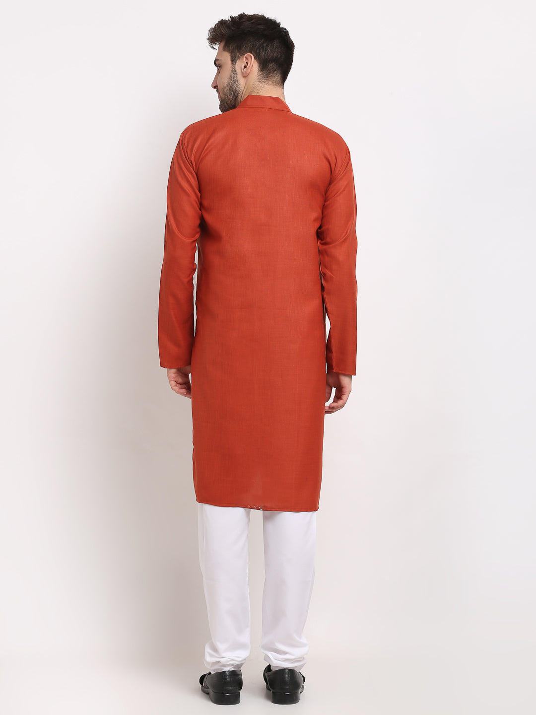 Jompers Men's Cotton Solid Kurta Pyjama - Brown