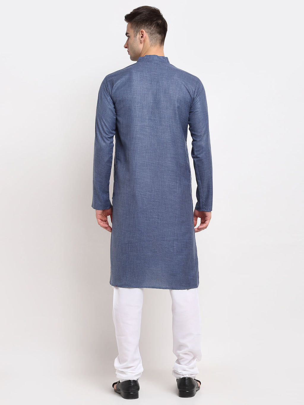 Jompers Men's Cotton Solid Kurta Pyjama - Dark-Grey