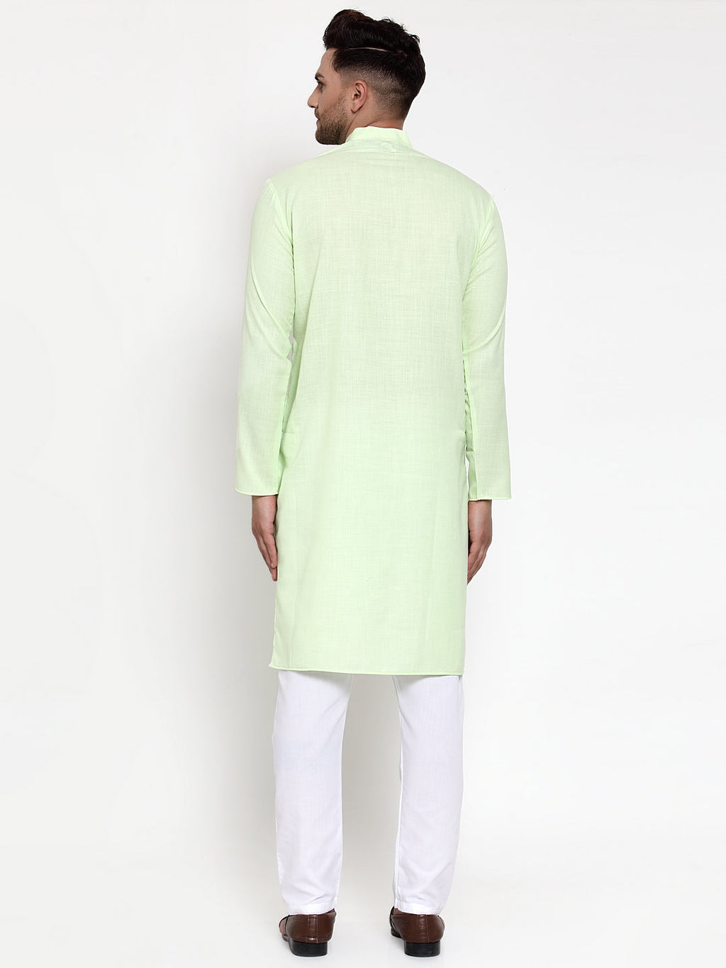 Jompers Men's Cotton Solid Kurta Pyjama - Lime