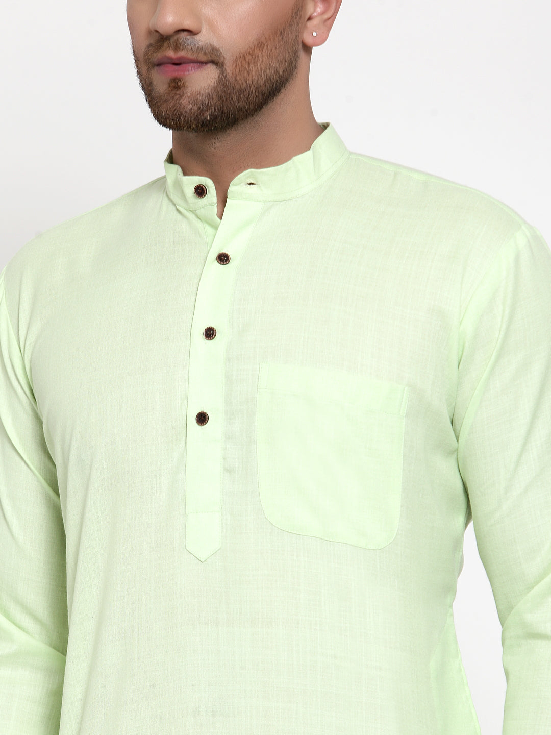 Jompers Men's Cotton Solid Kurta Pyjama - Lime