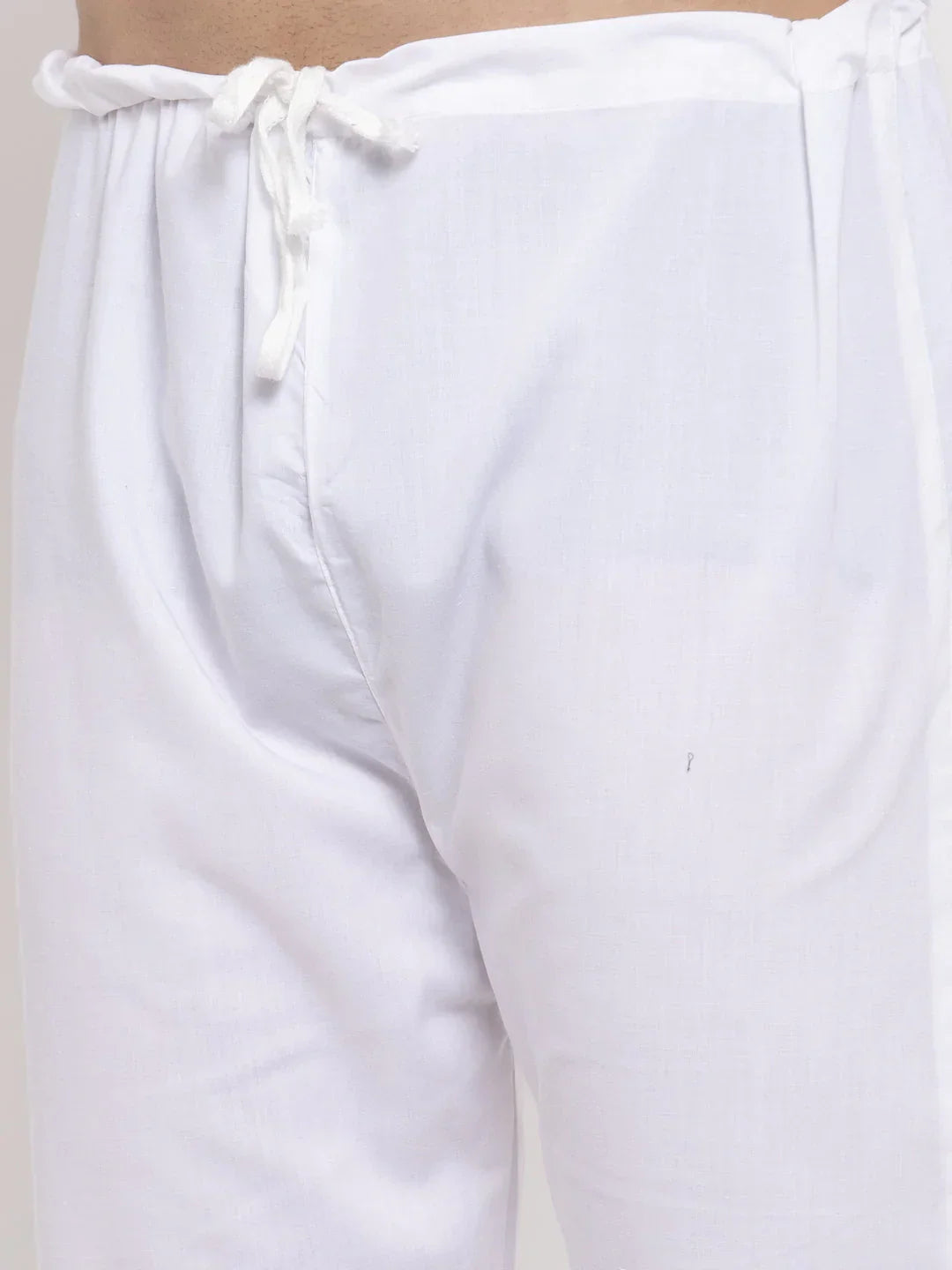 Jompers Men's Magenta Pink & White Solid Kurta with Churidar