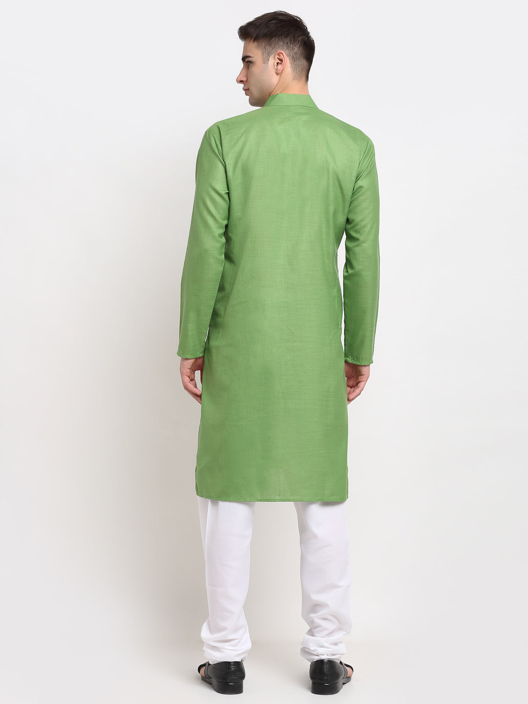 Jompers Men's Cotton Solid Kurta Pyjama - Parrot