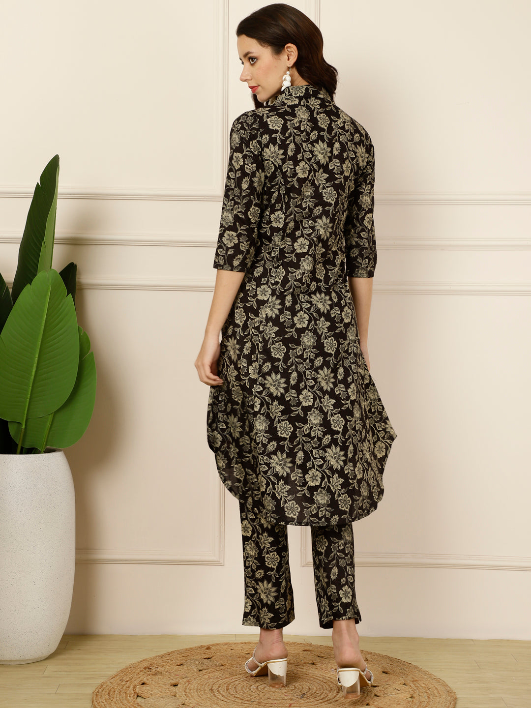 Antaran Black Pure Cotton Printed Co Ord Set