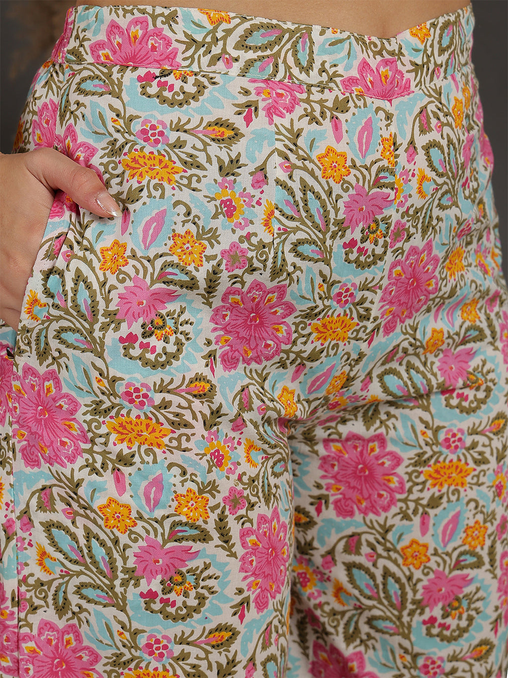 Antaran Sky Blue Pure Cotton Floral Printed Co Ord Set