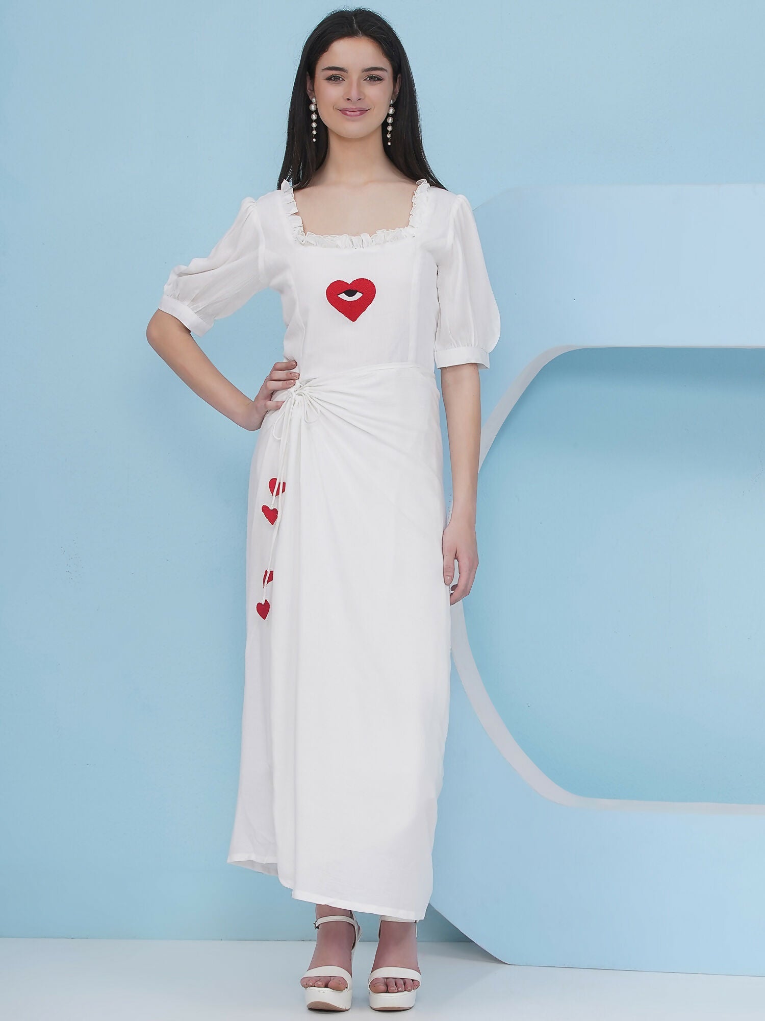 Joban Fashion White Drape Dress