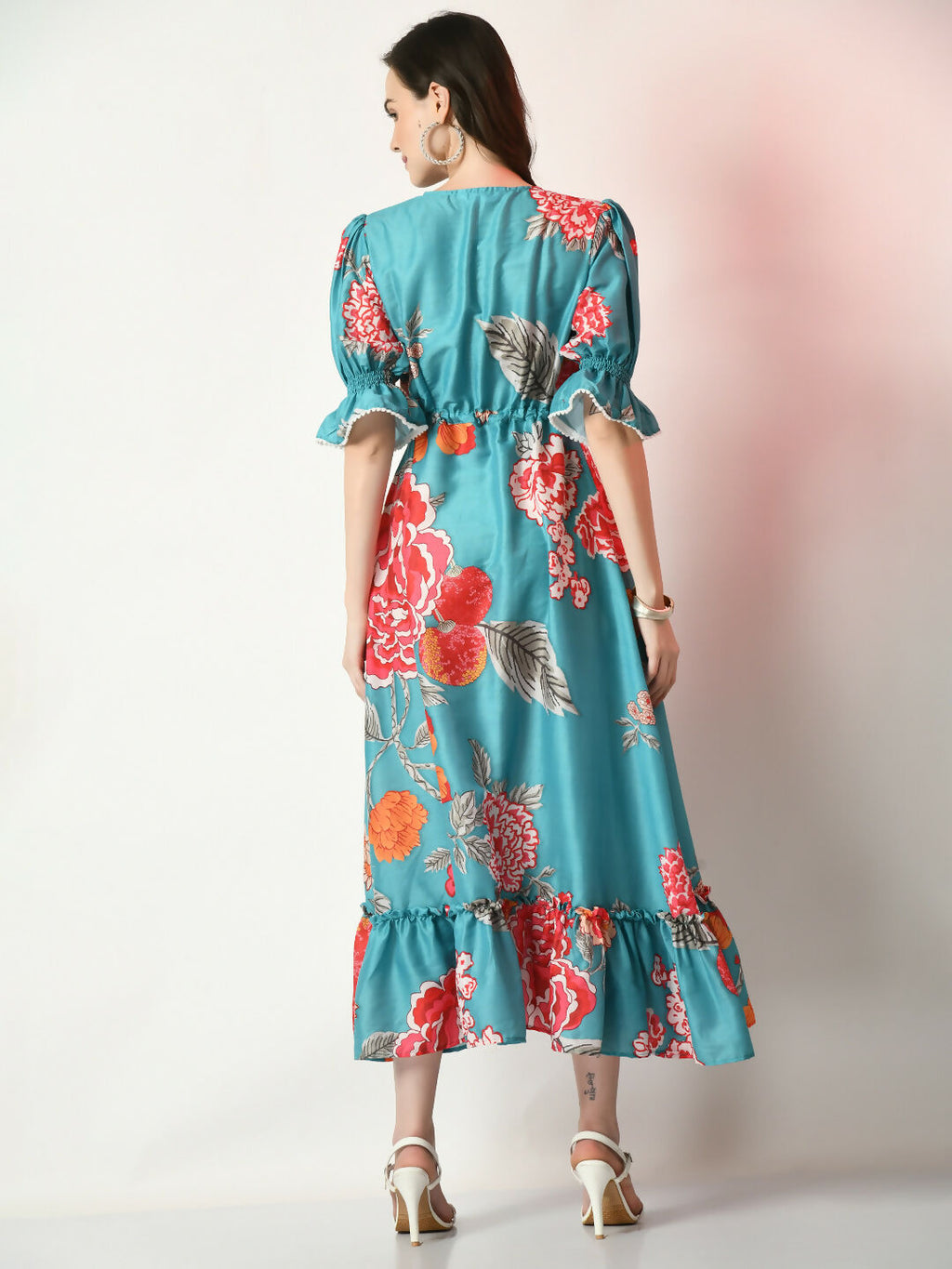 Myshka Women's Sea Green Printed Dress