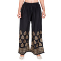 PAVONINE Black Color Golden Printed Rayon Fabric Sharara For Women