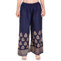 PAVONINE Navy Blue Color Golden Printed Rayon Fabric Sharara For Women