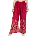 PAVONINE Maroon Color Golden Printed Rayon Fabric Sharara For Women