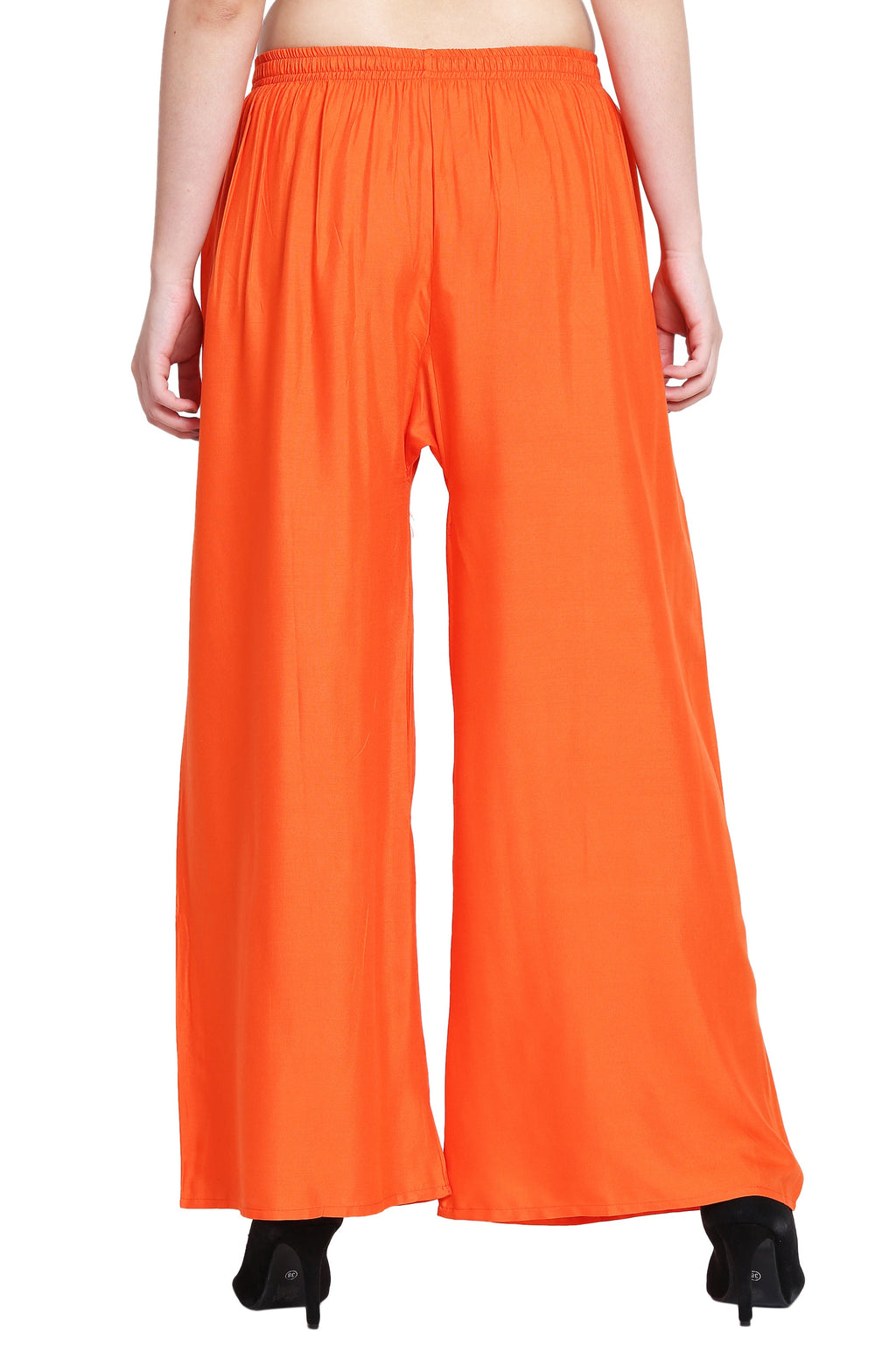 PAVONINE Orange Color Rayon Fabric Half Flared Sharara For Women