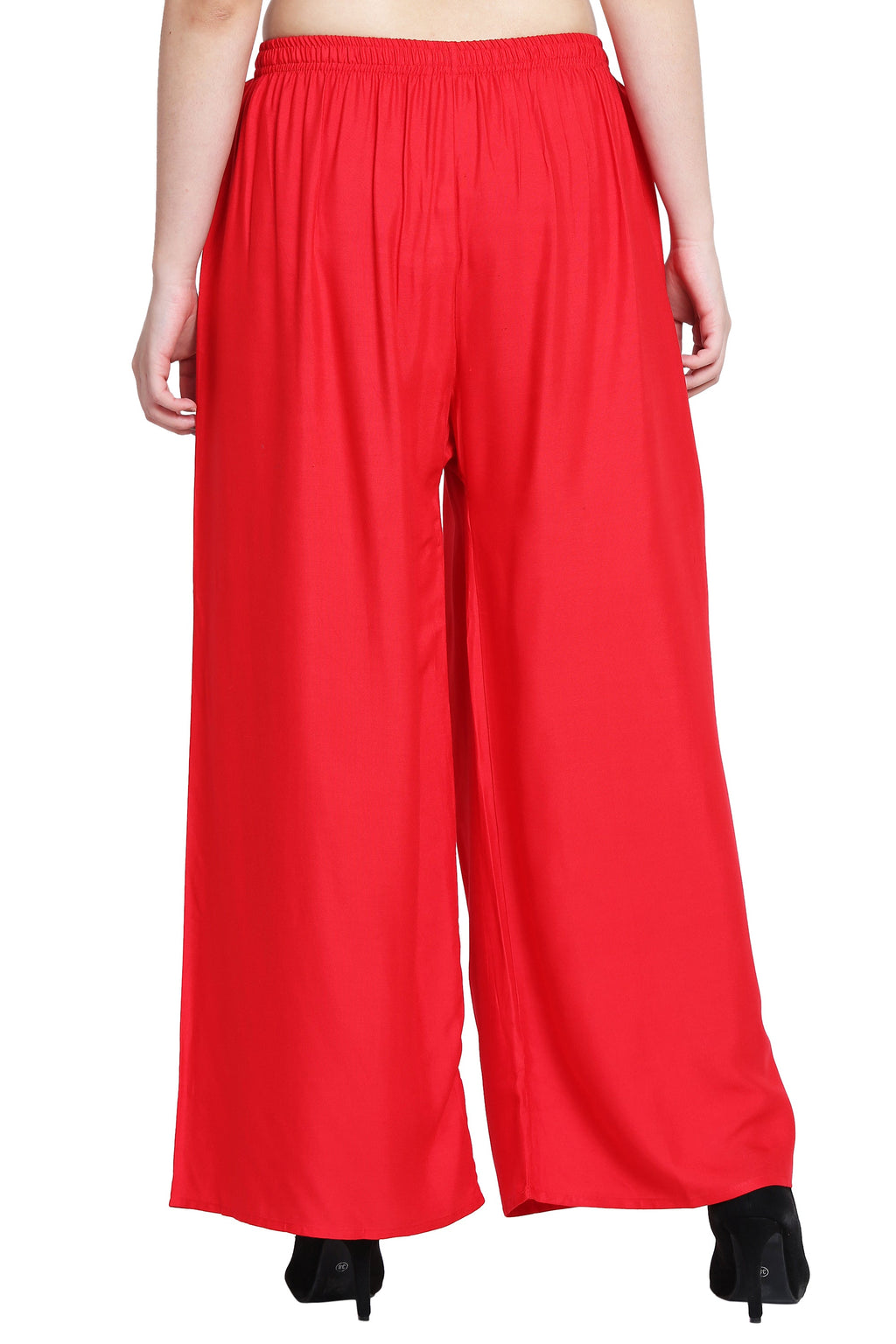 PAVONINE Red Color Rayon Fabric Half Flared Sharara For Women