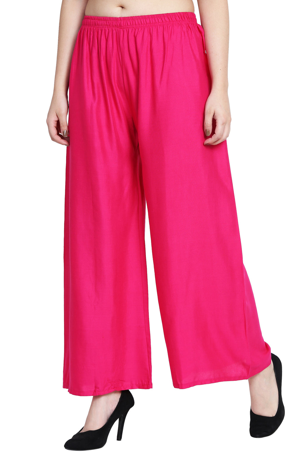 PAVONINE Rani Color Rayon Fabric Half Flared Sharara For Women