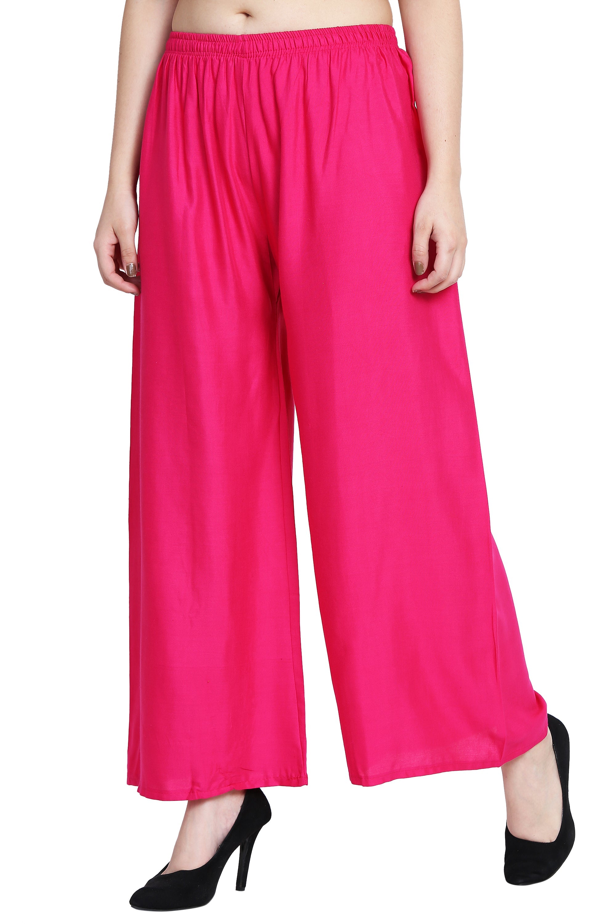 PAVONINE Rani Color Rayon Fabric Half Flared Sharara For Women
