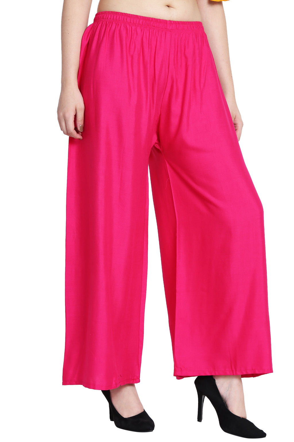 PAVONINE Rani Color Rayon Fabric Half Flared Sharara For Women