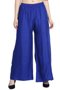 PAVONINE Royal Blue Color Rayon Fabric Half Flared Sharara For Women