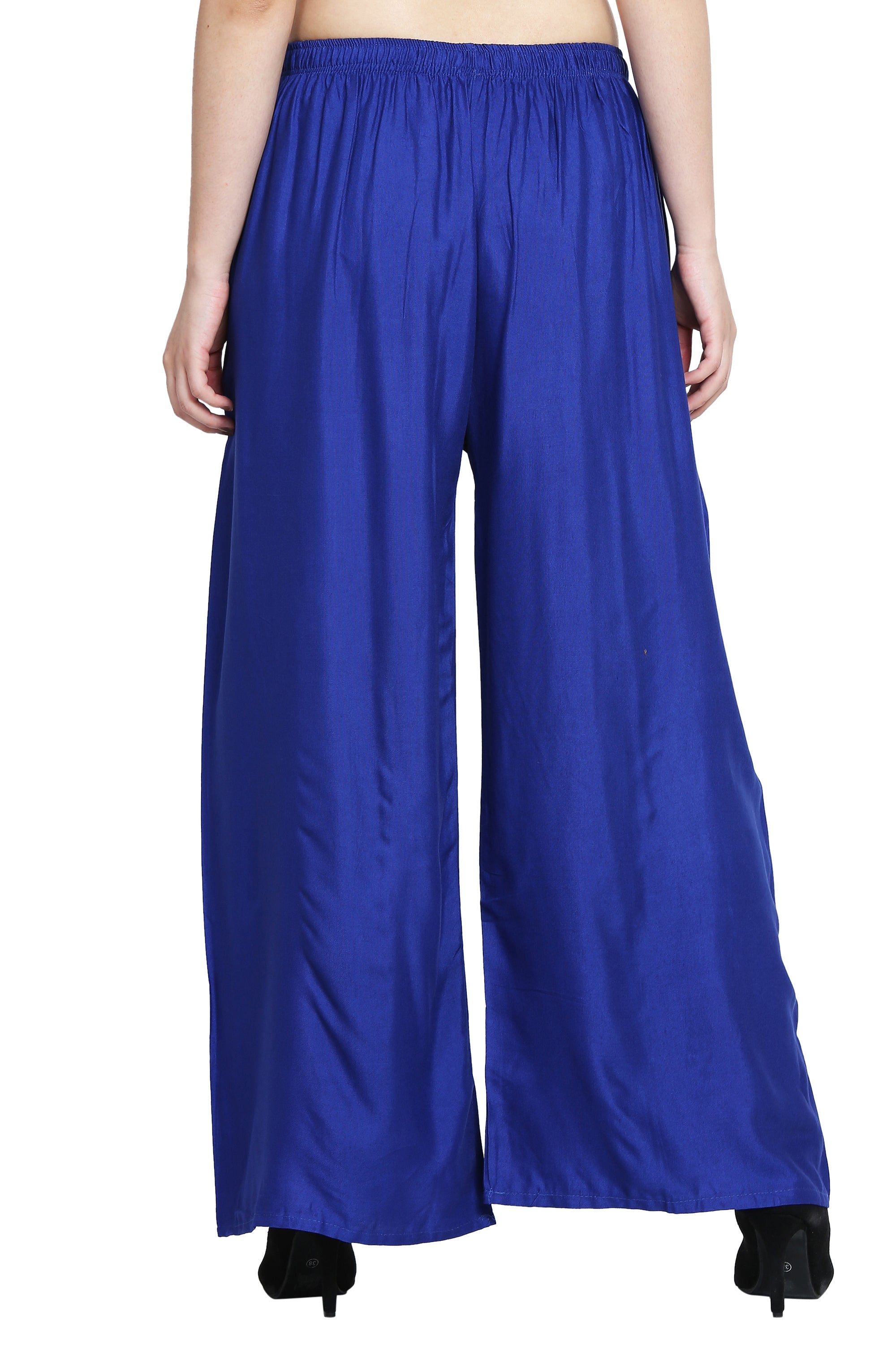 PAVONINE Royal Blue Color Rayon Fabric Half Flared Sharara For Women