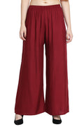 PAVONINE Maroon Color Rayon Fabric Half Flared Sharara For Women