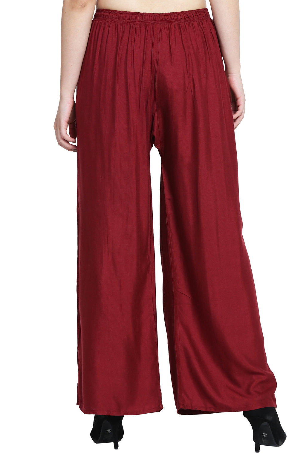 PAVONINE Maroon Color Rayon Fabric Half Flared Sharara For Women