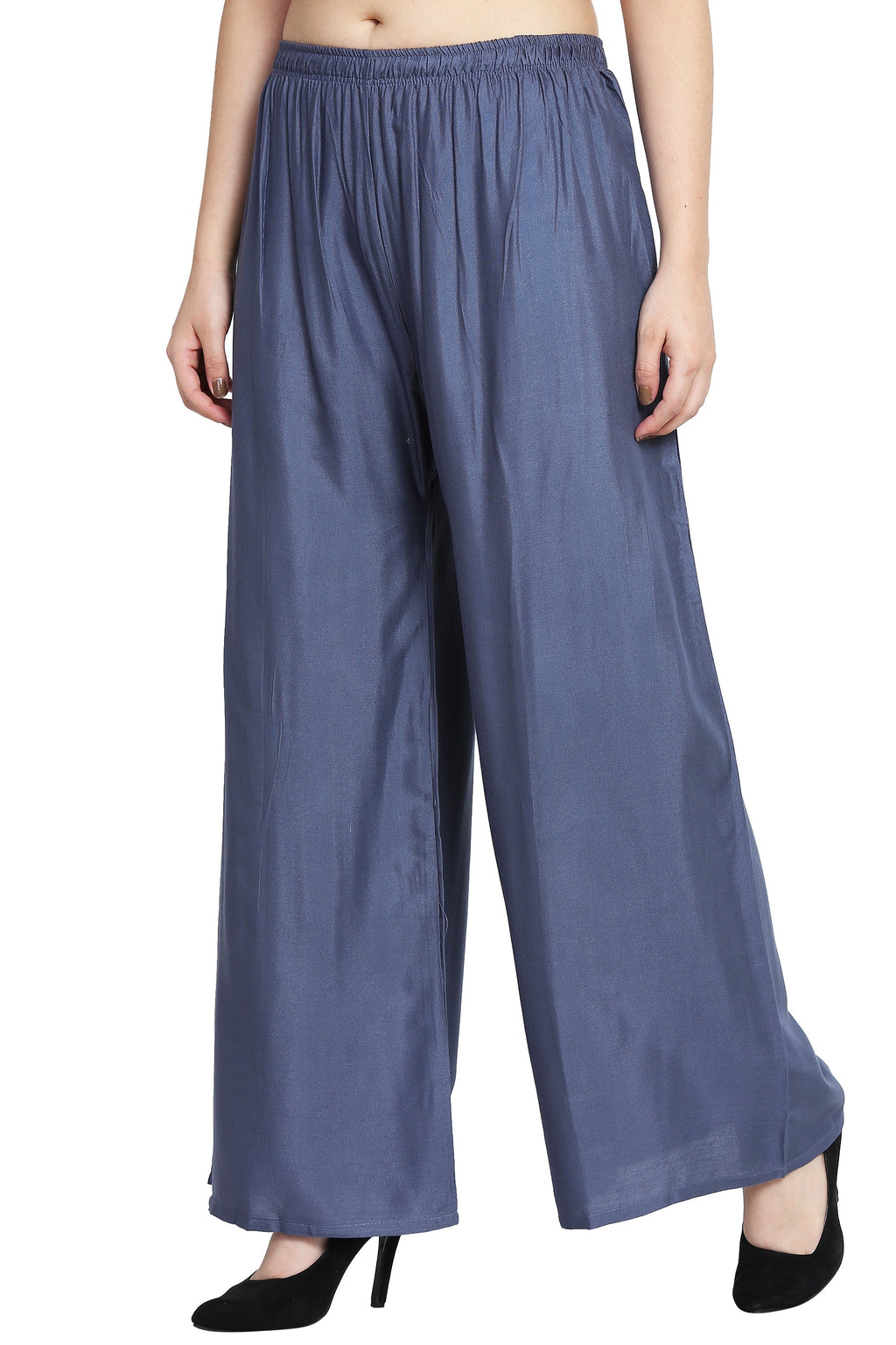 PAVONINE Grey Color Rayon Fabric Half Flared Sharara For Women
