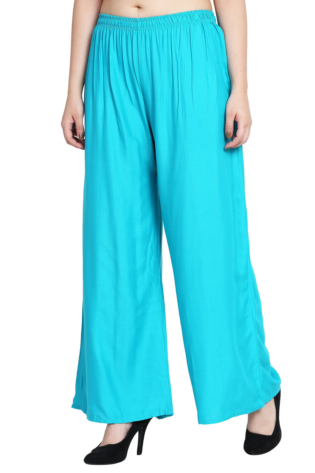 PAVONINE Rama Green Color Rayon Fabric Half Flared Sharara For Women