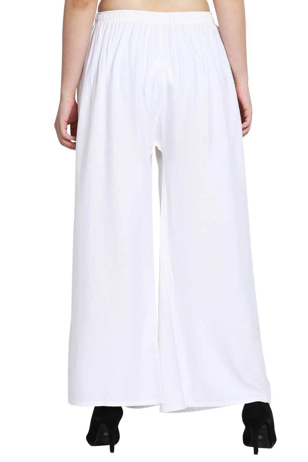 PAVONINE White Color Rayon Fabric Half Flared Sharara For Women