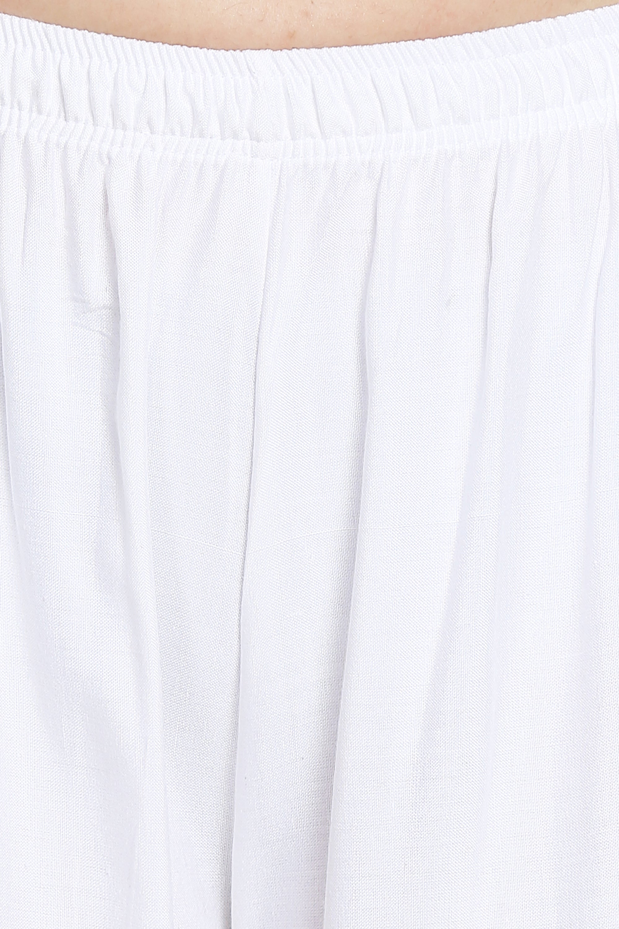 PAVONINE White Color Rayon Fabric Half Flared Sharara For Women