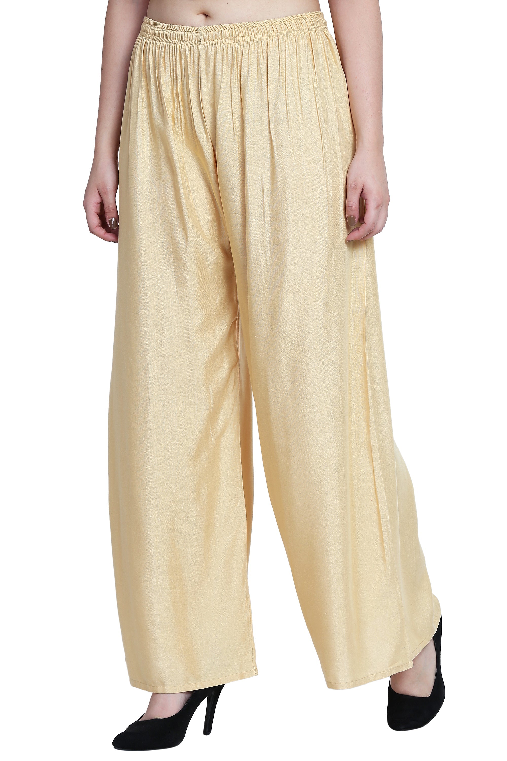PAVONINE Beige Color Rayon Fabric Half Flared Sharara For Women