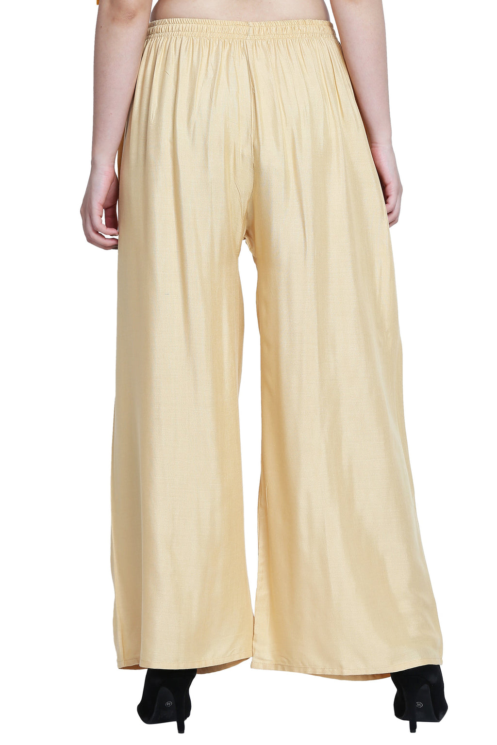PAVONINE Beige Color Rayon Fabric Half Flared Sharara For Women