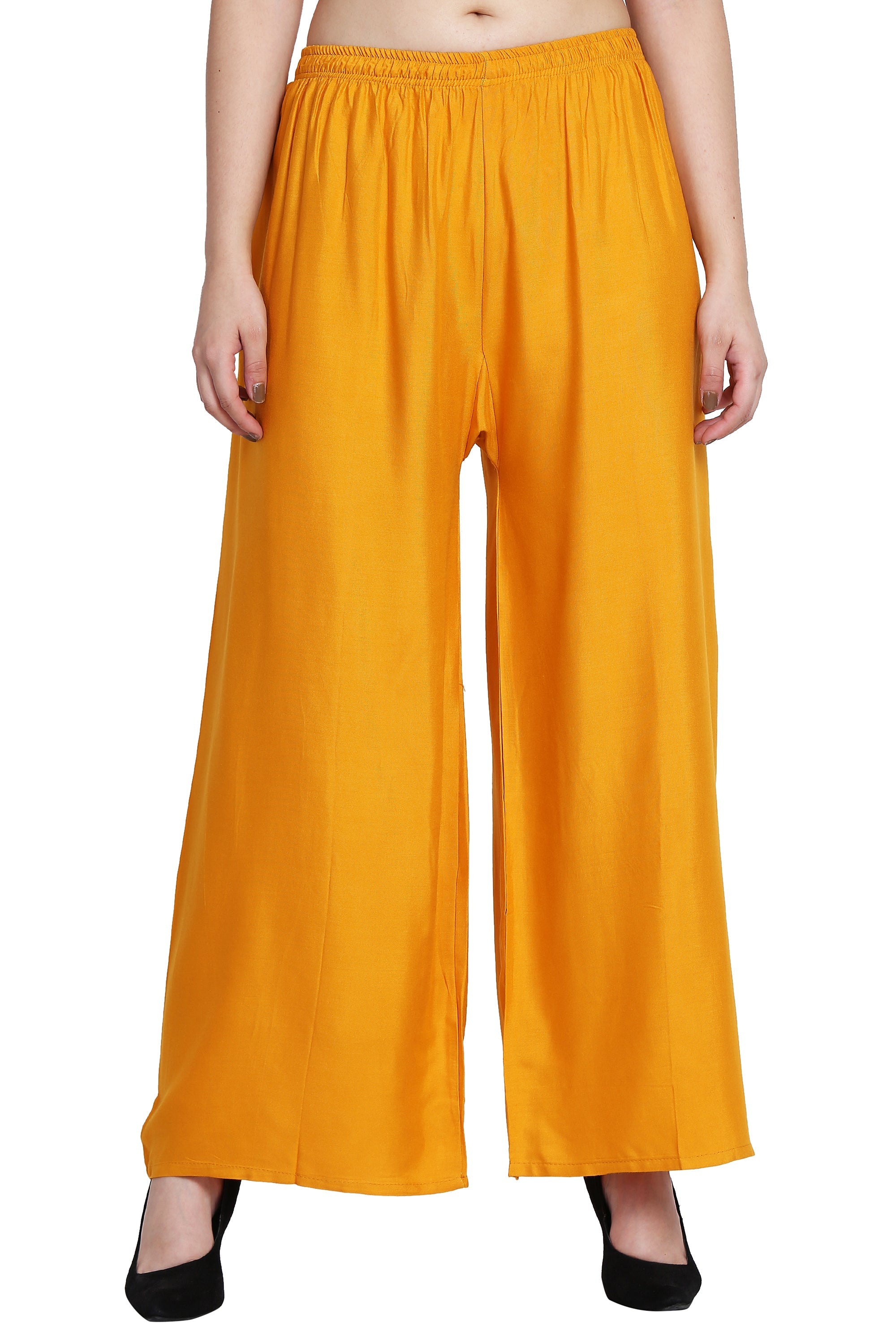 PAVONINE Mustard Color Rayon Fabric Half Flared Sharara For Women