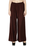 PAVONINE Brown Color Rayon Fabric Half Flared Sharara For Women