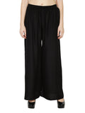 PAVONINE Black Color Rayon Fabric Half Flared Sharara For Women