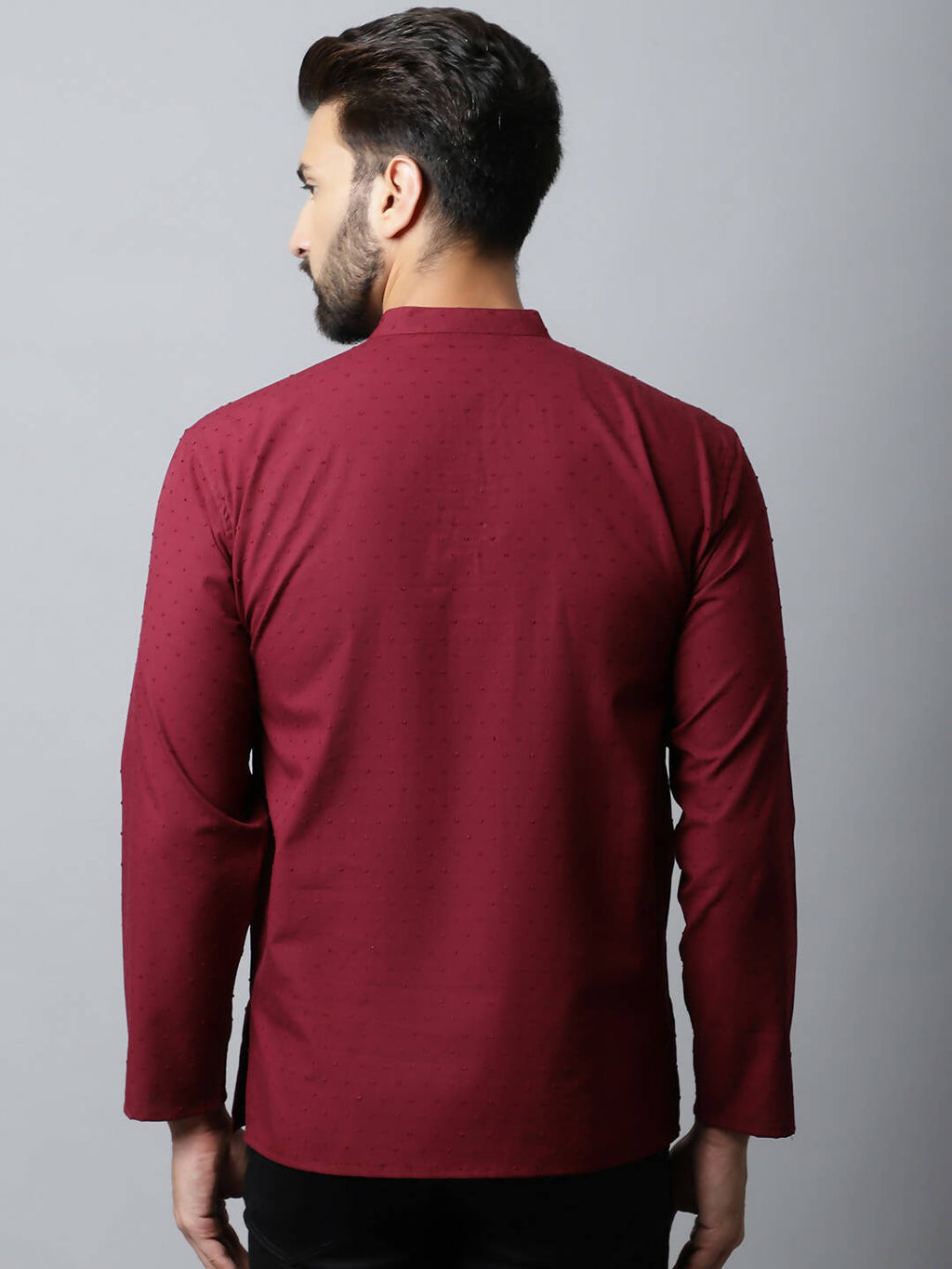 Even Apparels Maroon Color Pure Cotton Men's Kurta With Side Placket (SLD1182)