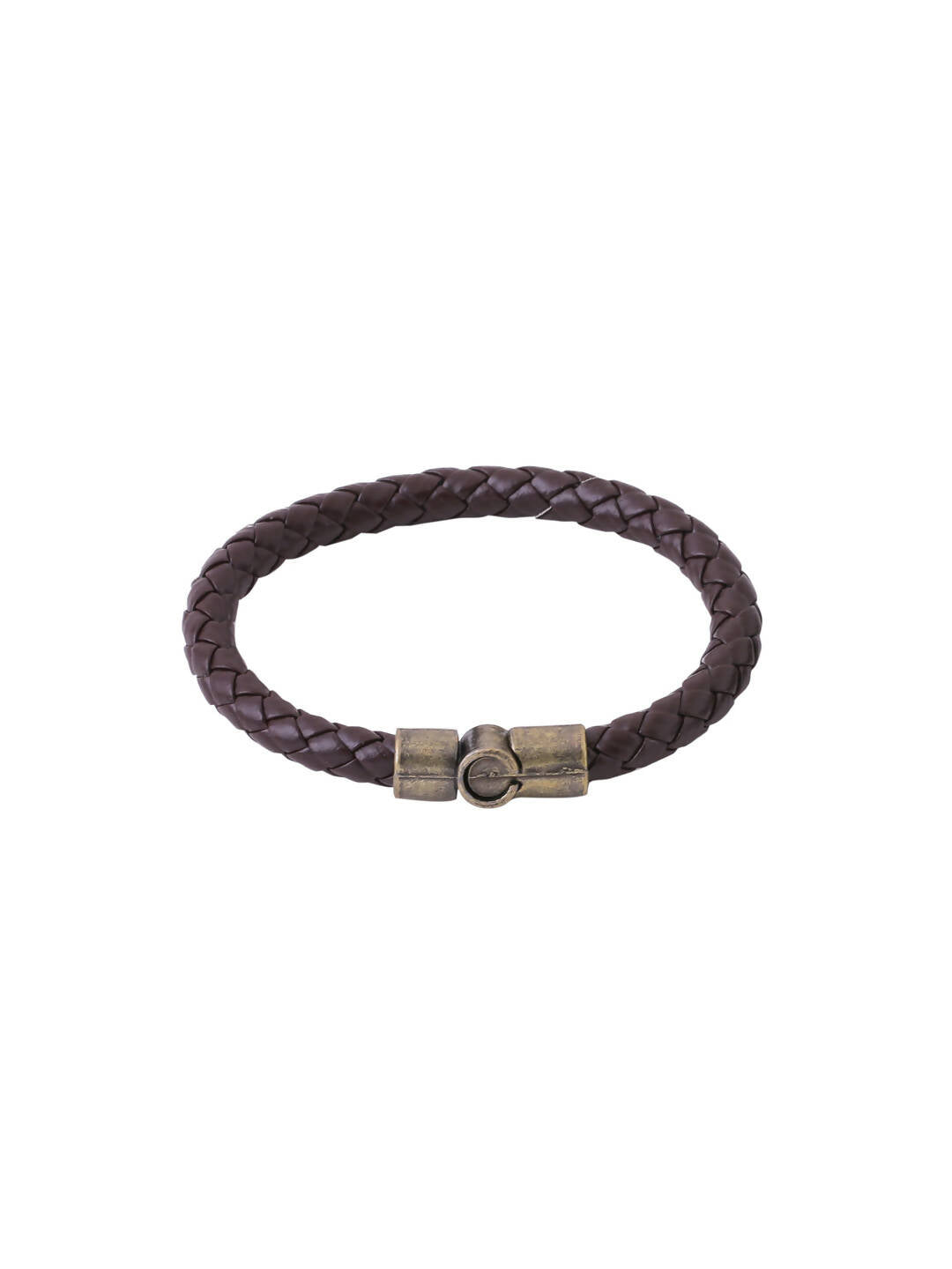 NVR Men's Brown Leather Bracelet