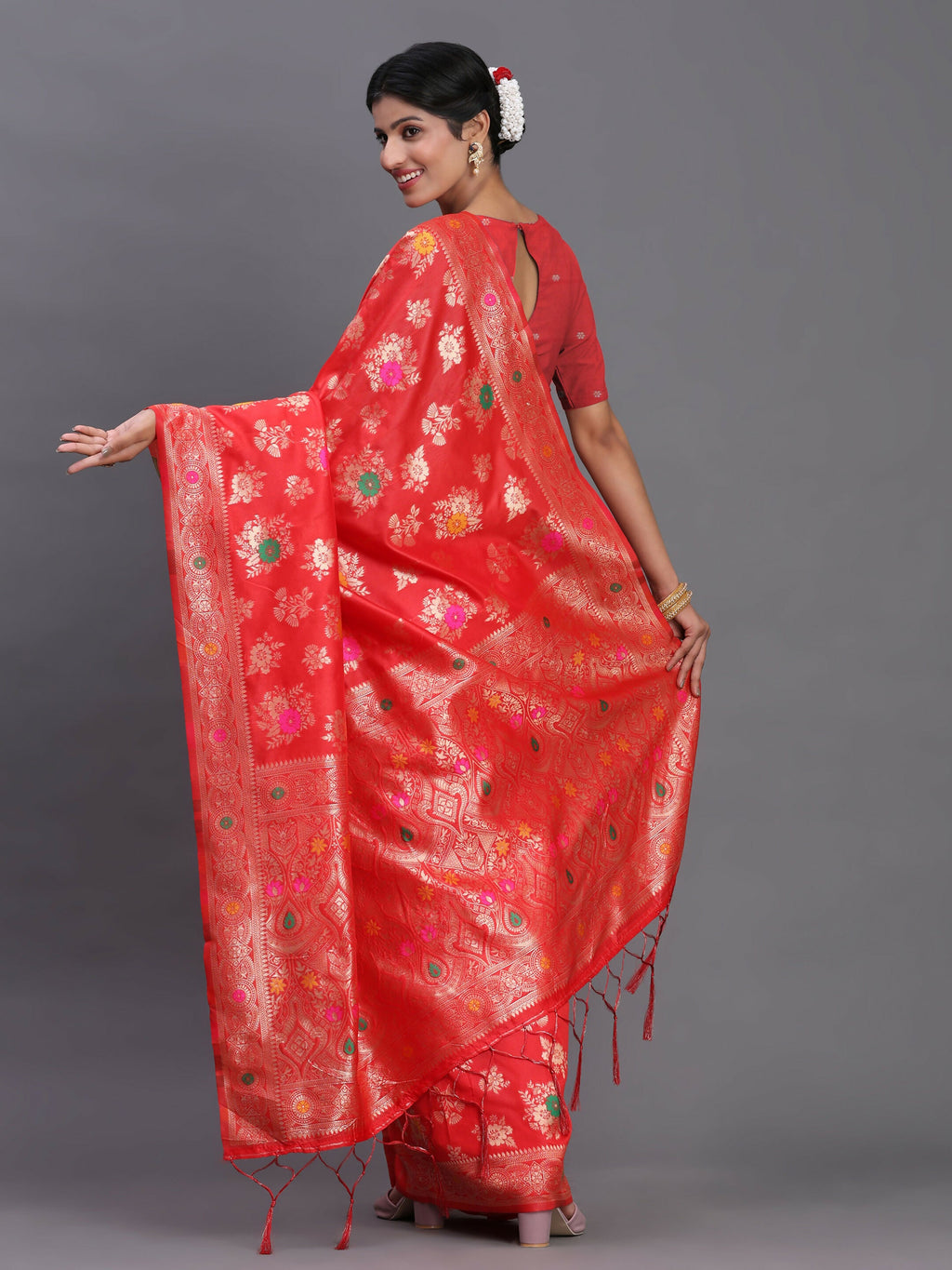 Shree Shyam Fashion Banarasi Silk Red Saree