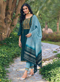 Prazu Fashion Rama Green Viscose Reyon Embroidered Salwar Suit