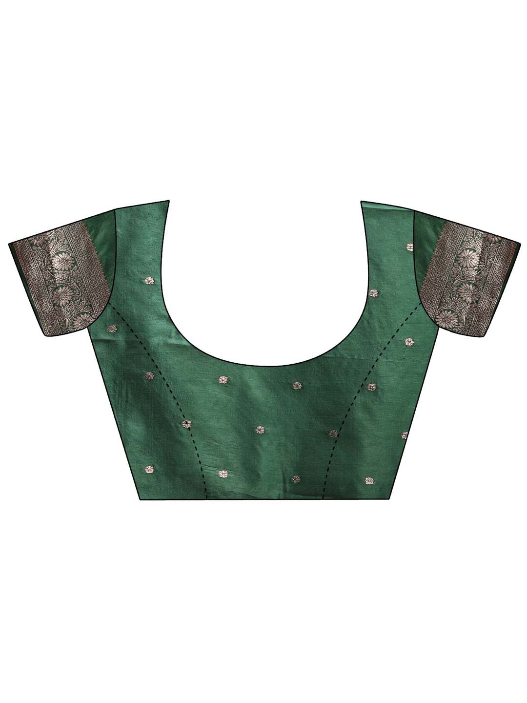 Shree Shyam Fashion Dark Green Banarasi Silk Saree with Zari Weaving - A Timeless Tale of Elegance