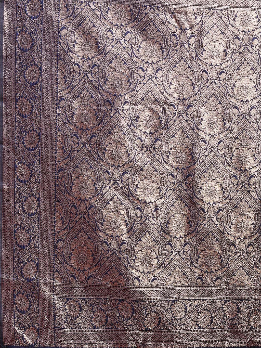Shree Shyam Fashion Navy Blue Banarasi Silk Saree with Zari Weaving - A Timeless Tale of Elegance