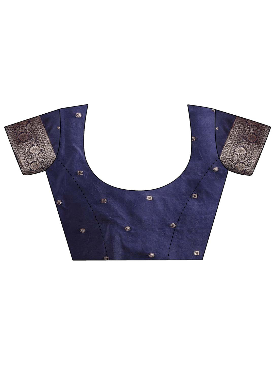 Shree Shyam Fashion Navy Blue Banarasi Silk Saree with Zari Weaving - A Timeless Tale of Elegance