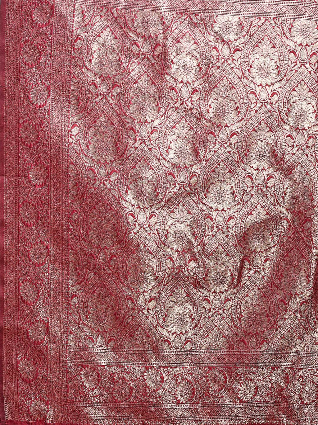 Shree Shyam Fashion Maroon Banarasi Silk Saree with Zari Weaving - A Timeless Tale of Elegance