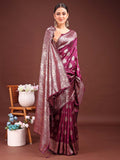 Shree Shyam Fashion Purple Banarasi Silk Saree with Zari Weaving - A Timeless Tale of Elegance
