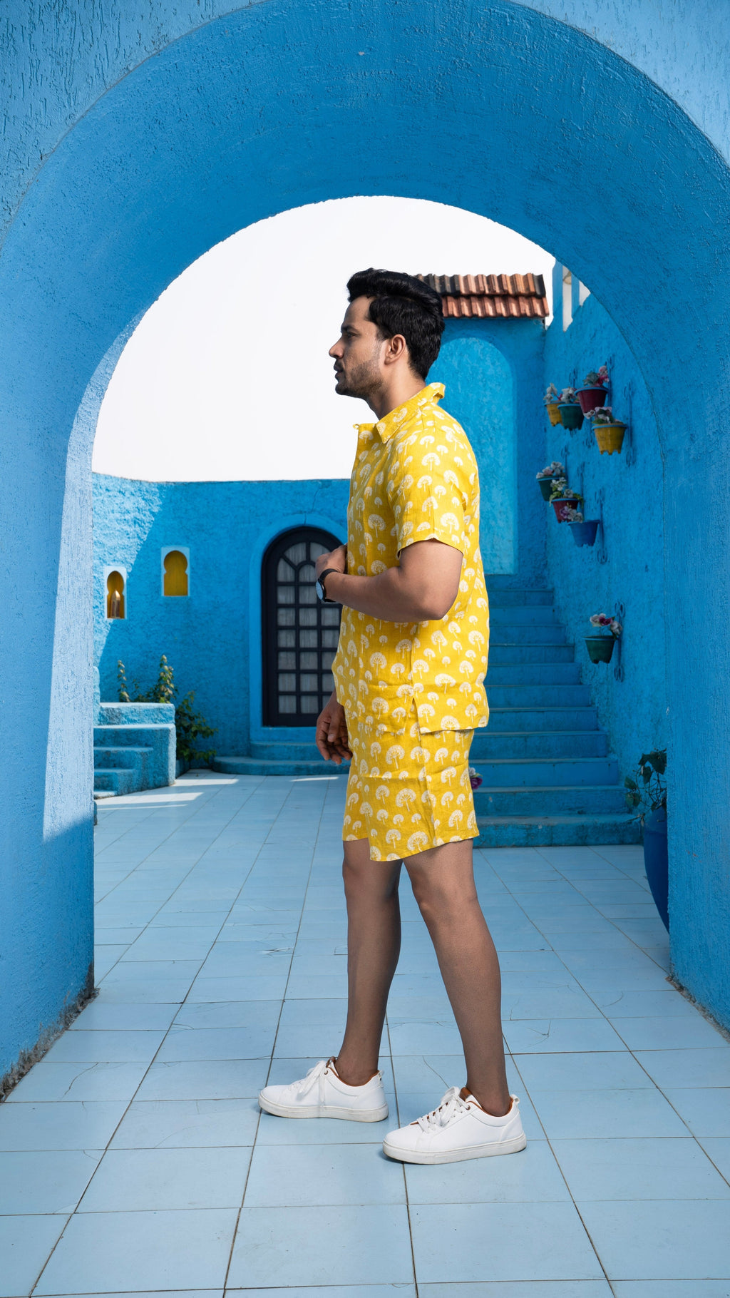 Noroke Sustainable fabric | 100% Linen Linen Mustard Co-ord Set Men - Mustard