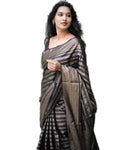 Vamika Weaving Banarasi Jacquard Black Kanjivaram Saree
