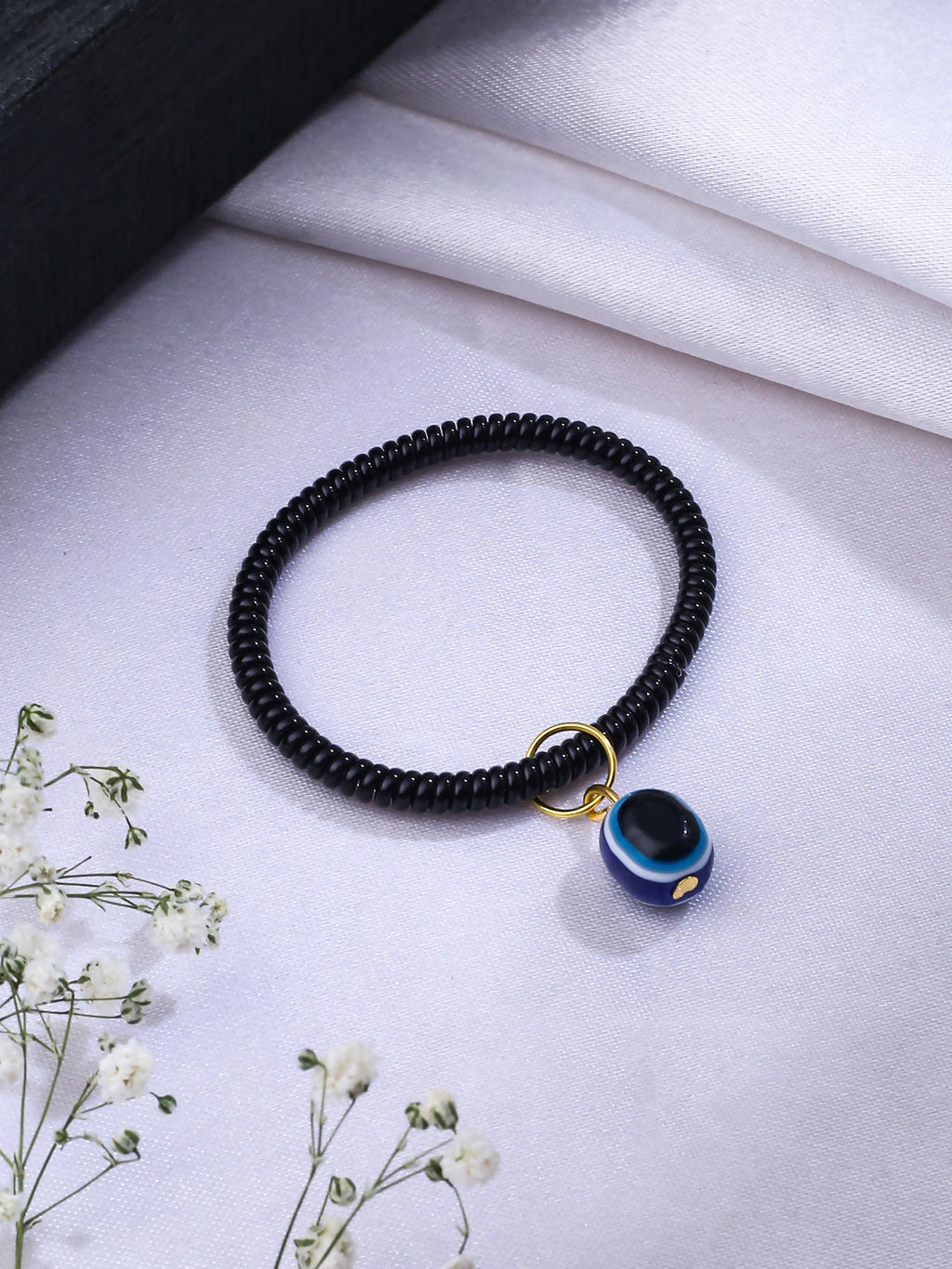 NVR Women Black Evil Eye Adjustable Bracelet