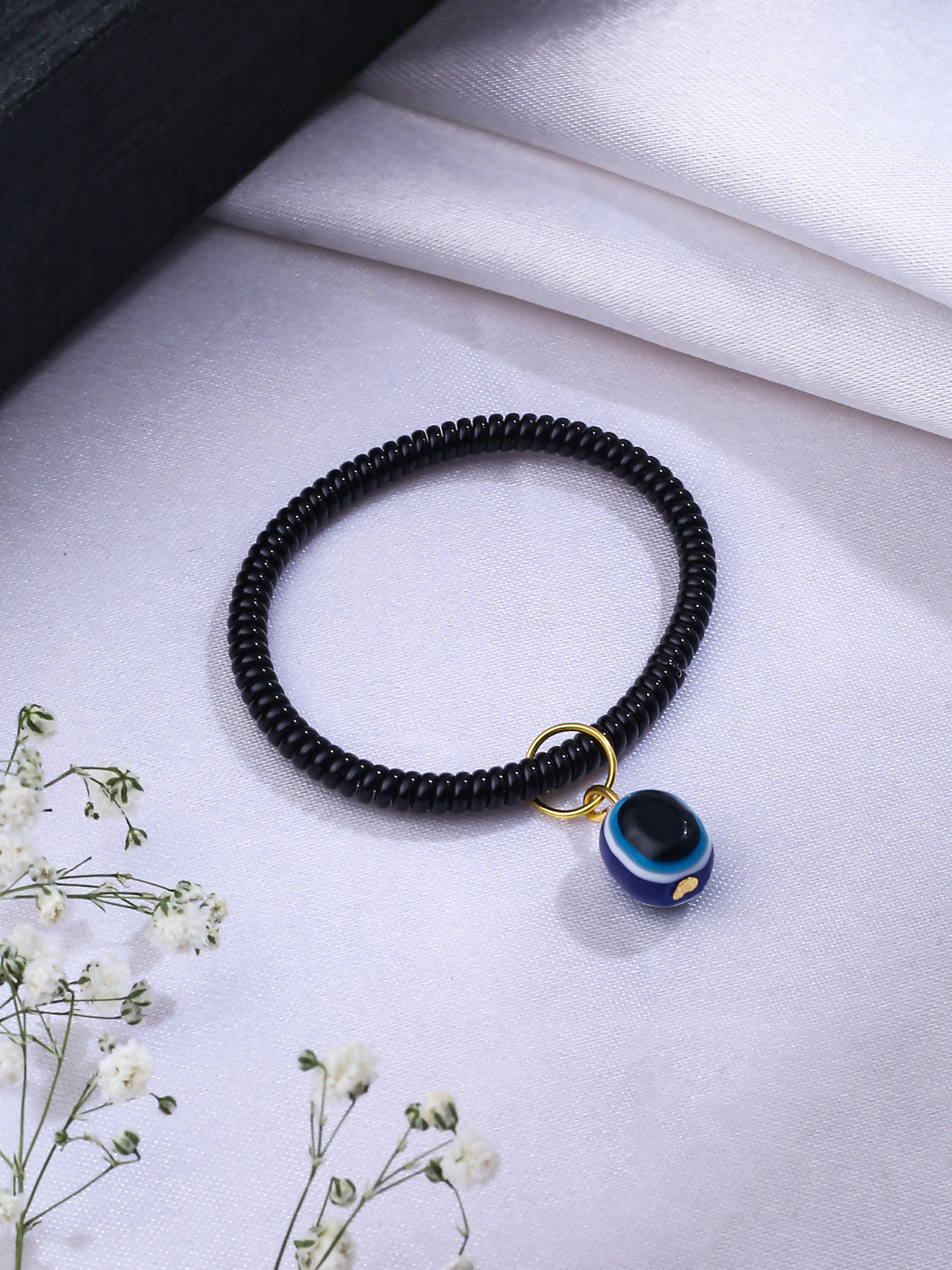 NVR Women Black Evil Eye Adjustable Bracelet