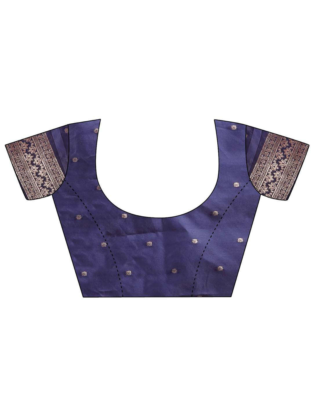 Shree Shyam Fashion Emerald Navy Blue Banarasi Silk Saree with Zari Floral Work - Elegance Woven in Every Thread