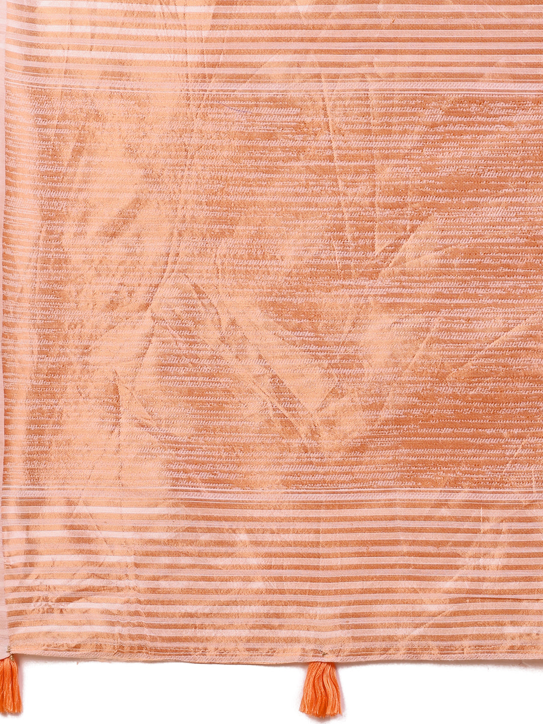 Shree Shyam Fashion Elegant White Linen Cotton Saree with Copper Zari Pallu and Artistic Brush Pattern - Festive & Formal Wear