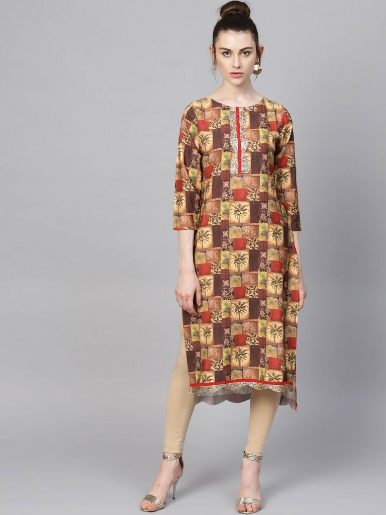 Ahalyaa Women's Traditional wear Kurta - Multi Color