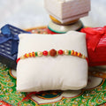 Indianvibez Rudraksh With Colourful Beads With Designer Rakhi